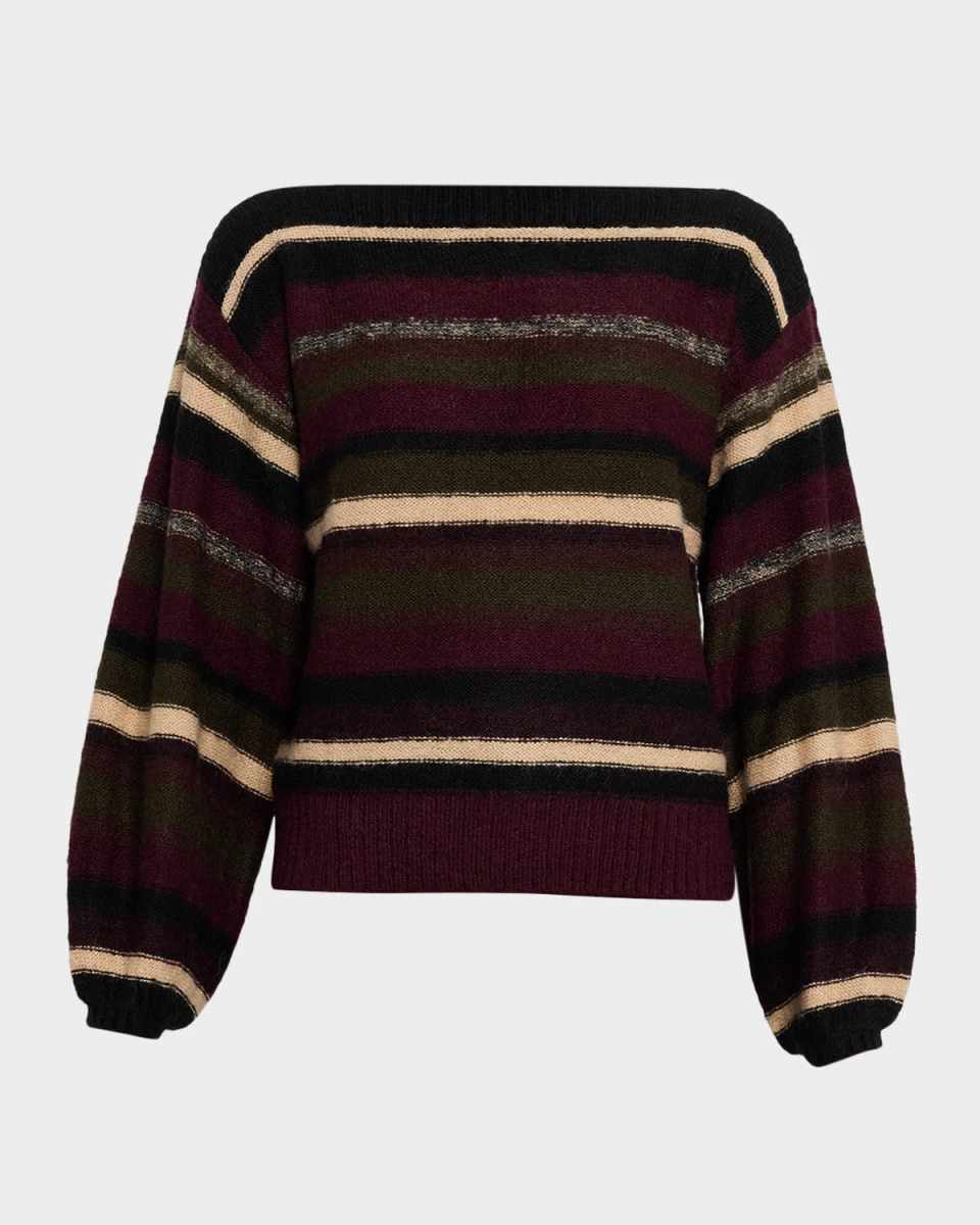 Carol Striped Boat-Neck Sweat